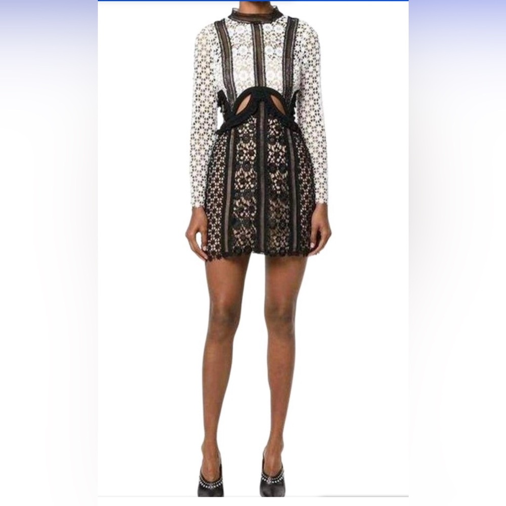 Self-Portrait Payne two toned Lace Dress